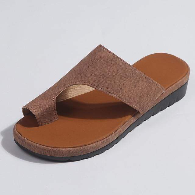 Comfy Ortho-Sandaal: PU-Leder & Voetcorrectie