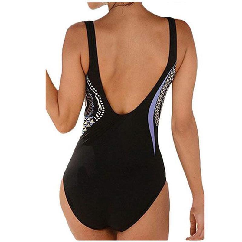 Marina | Blauwe Retro Plus Size Push-up Badpak