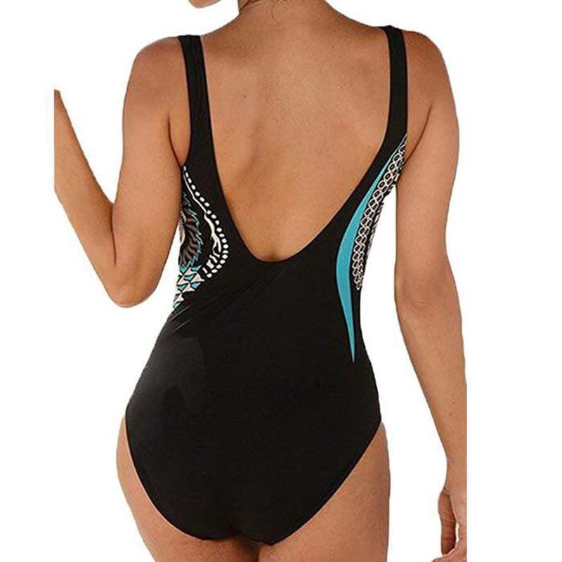 Marina | Blauwe Retro Plus Size Push-up Badpak