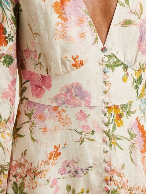 Xandra - Jurk Met Bloemenpatroon