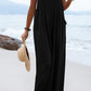 Chique Solid Button Sling Jumpsuit met Wijde Pijpen