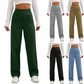 High-Waist Multi-Pocket Straight Casual Broek