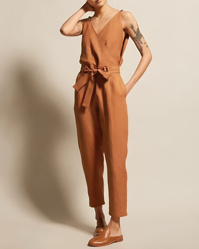 Evianna - Comfortabele Linnen Jumpsuit