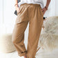Casual linnen broek met elastische band - comfortabel en stijlvol