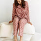 Roze Franse Pyjama Set met Hartjes - Amélie