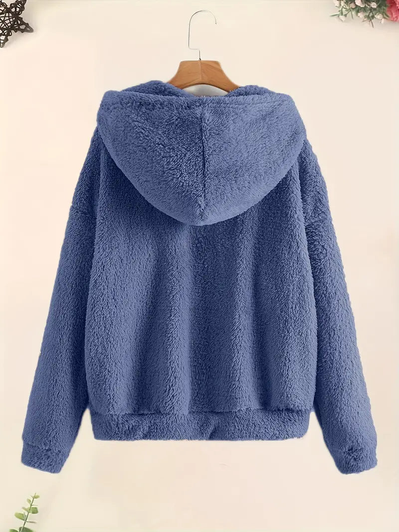 Chique Gezellige Ritssluiting: Dames Pluche Zak Hoodie