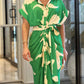 Lotte - Groene Casual Jurk met Afslankend Patroon
