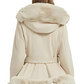 Chique Winter Elegantie: Luxueuze Imitatie Suède Jas met Capuchon en Pluche Bontkraag