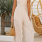 Lichtgroene Wijde Jumpsuit met Plissé Taille - Jade
