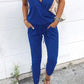 Zwarte V-hals Jumpsuit met Bandjes - Nora