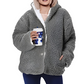 Chique Sherpa Bliss: Dames Fuzzy Hooded Jacket met Zakken