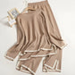 Bella Elegance: Chic Elastisch Gebreide Lounge Set - Comfort Ontmoet Klasse
