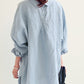 Emma - Hemelsblauw Linnen Overshirt