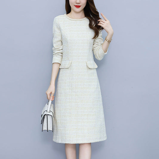 Willemina - Monochrome Tweed Jurk