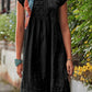 Vintage Bries: Elegante Zomerjurk met Ronde Hals & Losse Pasvorm