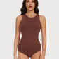 Nina - Beige Ronde Hals Bodysuit