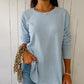 Stralende Blauw-Grijs-Roze Kaschmir Pullover
