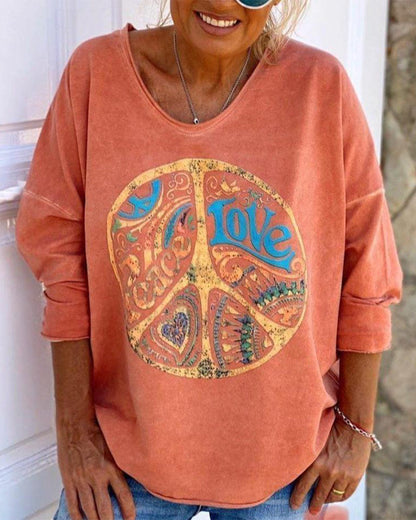 Gitta - Oranje Bedrukt Overhemd