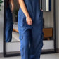 Blauwe Denimhemd V-hals Cargo Jumpsuit - Sarah