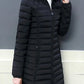 Elegante Comfort: Dames Lange Mouw Donsjack met Zakken - Perfect voor Winter & Herfst