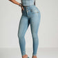 Zip-High Skinny: Verhoog je Stijl met Comfortabele High-Waisted Jeans!