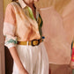 Beige Bladeren Tweedelige Set - Mila