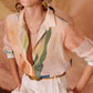 Beige Bladeren Tweedelige Set - Mila