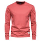 Zayd - Lichtgrijs Katoenen Heren T-shirt met Lange Mouwen