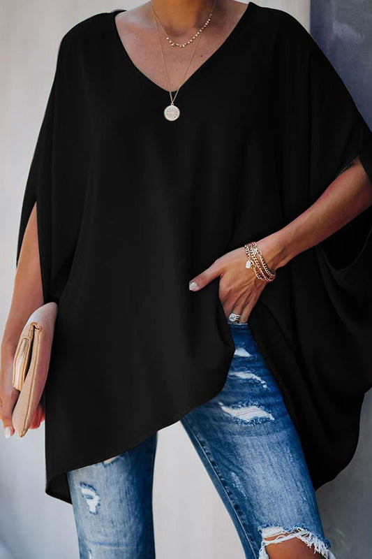 Chique V-Hals Batwing T-Shirt – Stijlvol & Comfortabel