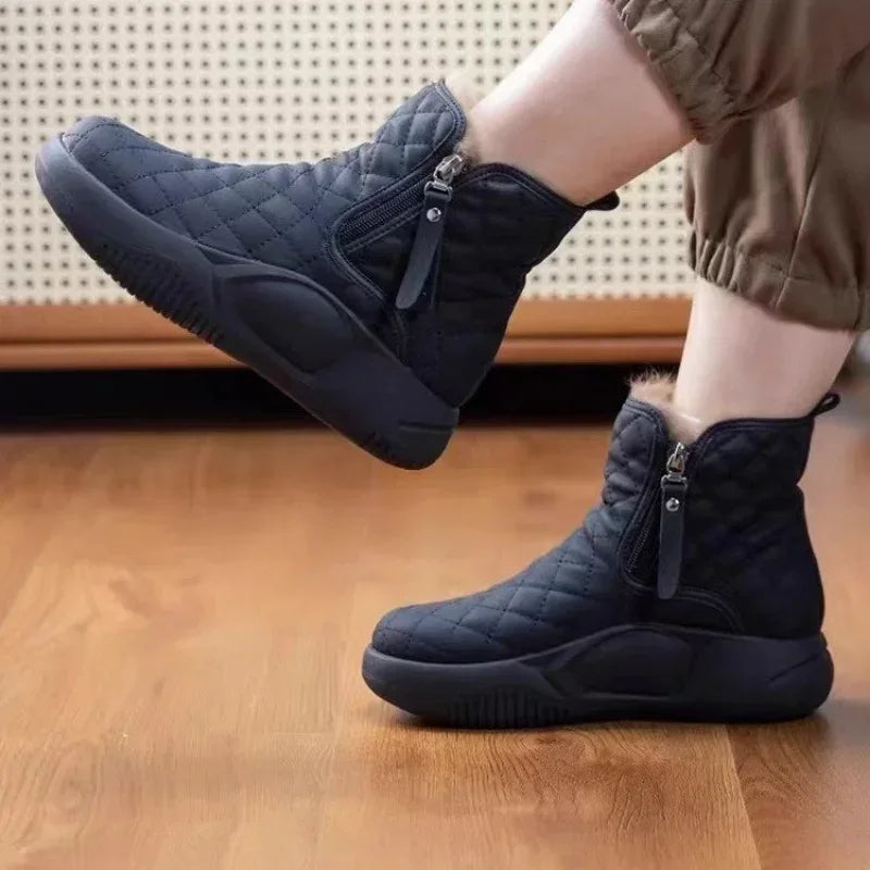 Elegante Gezellige Laarzen met Kettingrand - Vrouwen Dikke Zool Warm Casual Schoeisel