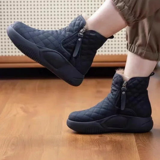 Elegante Gezellige Laarzen met Kettingrand - Vrouwen Dikke Zool Warm Casual Schoeisel