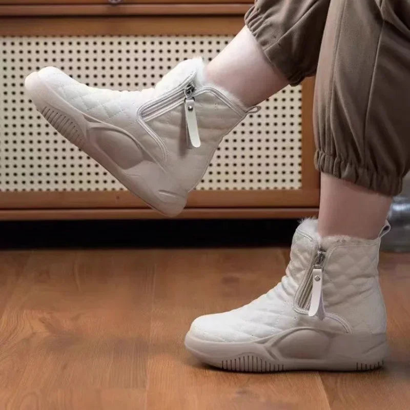 Elegante Gezellige Laarzen met Kettingrand - Vrouwen Dikke Zool Warm Casual Schoeisel