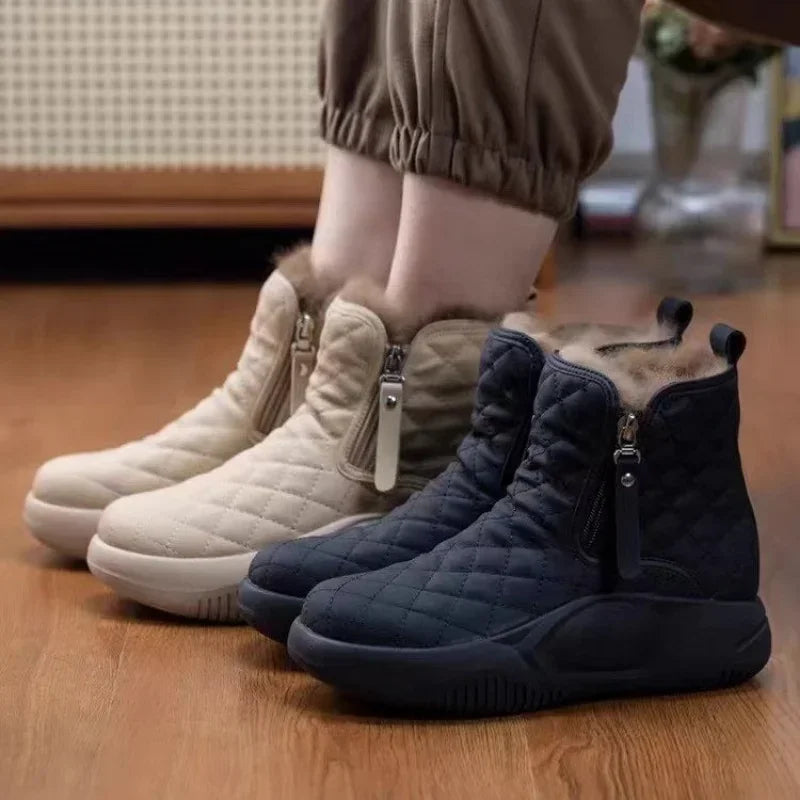 Elegante Gezellige Laarzen met Kettingrand - Vrouwen Dikke Zool Warm Casual Schoeisel