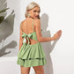 April - Groene Elegante Rugloze Jurk