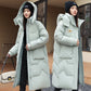 Elegante Winterwarmte: Dames Knielange Puffer met Afneembare Capuchon - Chic & Comfortabel!