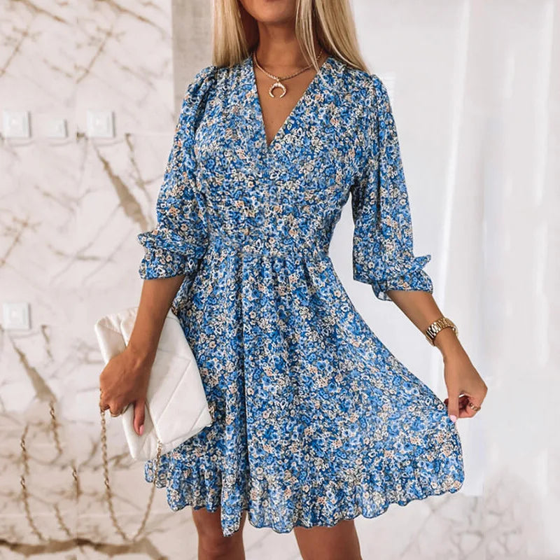 Blauwe Boho Jurk - Isla