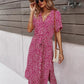 Rode Boho Chic Midi Jurk - Thora