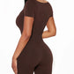 Hollye - Stijlvolle Koffiebruine Bodycon Jumpsuit