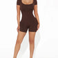Hollye - Stijlvolle Koffiebruine Bodycon Jumpsuit
