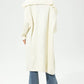 Elegante Witte Gebreide Jas met Stijlvolle Revers - Perfect voor Elke Gelegenheid