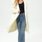 Elegante Witte Gebreide Jas met Stijlvolle Revers - Perfect voor Elke Gelegenheid