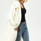 Elegante Witte Gebreide Jas met Stijlvolle Revers - Perfect voor Elke Gelegenheid