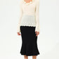 Chique V-Hals Gebreide Top met Flared Mouwen: Elegantie Heruitgevonden
