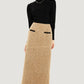 Elegante Tweed Maxi Rok met Hoge Taille & Stijlvolle Zij Split