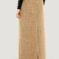 Elegante Tweed Maxi Rok met Hoge Taille & Stijlvolle Zij Split