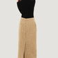 Elegante Tweed Maxi Rok met Hoge Taille & Stijlvolle Zij Split