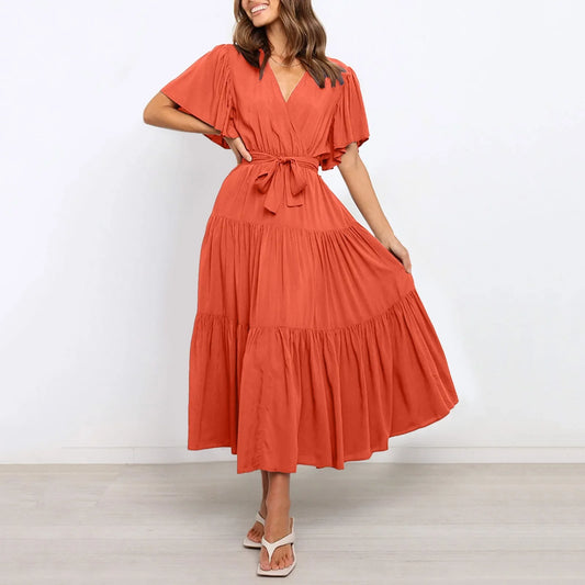 Fenieke - Oranje Elegante Jurk