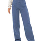 Nora - Zwarte Casual Wijde Broek