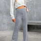 Nora - Zwarte Casual Wijde Broek