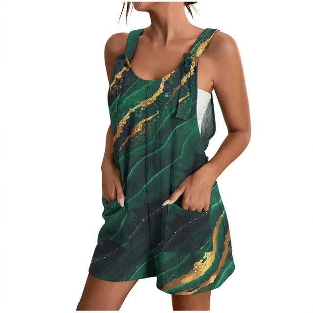 Daiana - Grijze Zomerse Korte Jumpsuit